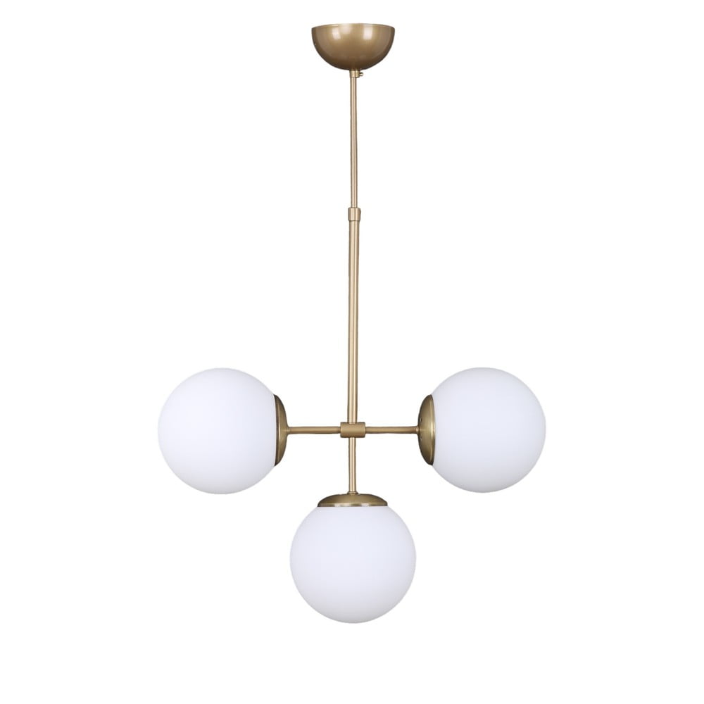 Fehér-aranyszínű függőlámpa üveg búrával ø 15 cm Seagull – Squid Lighting
