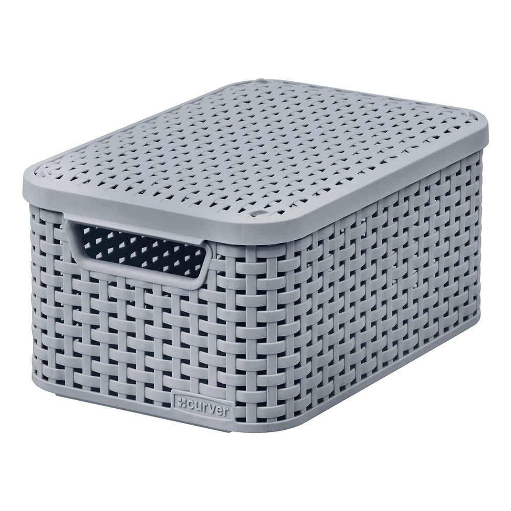 Szürke fedeles műanyag tárolódoboz 20x29x14 cm Style – Curver