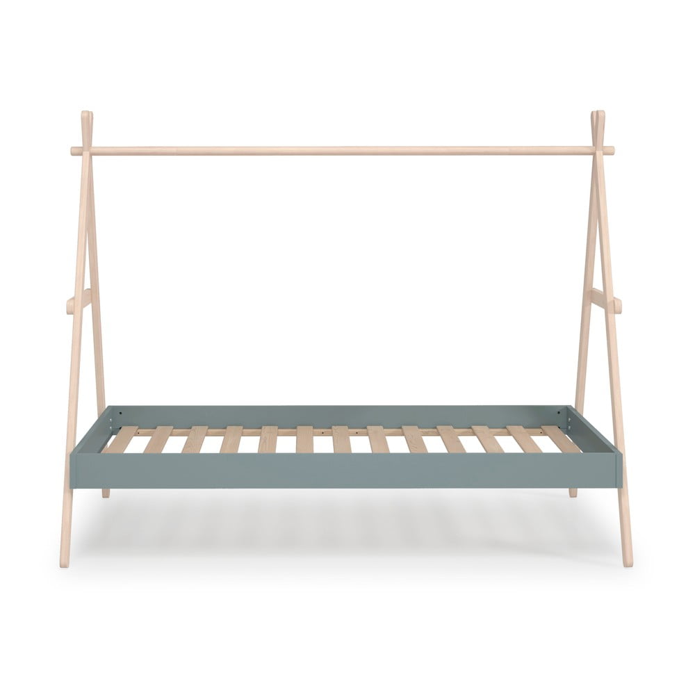 Zöld-natúr színű házikó alakú borovi fenyő gyerekágy 90x200 cm Trufa – Marckeric