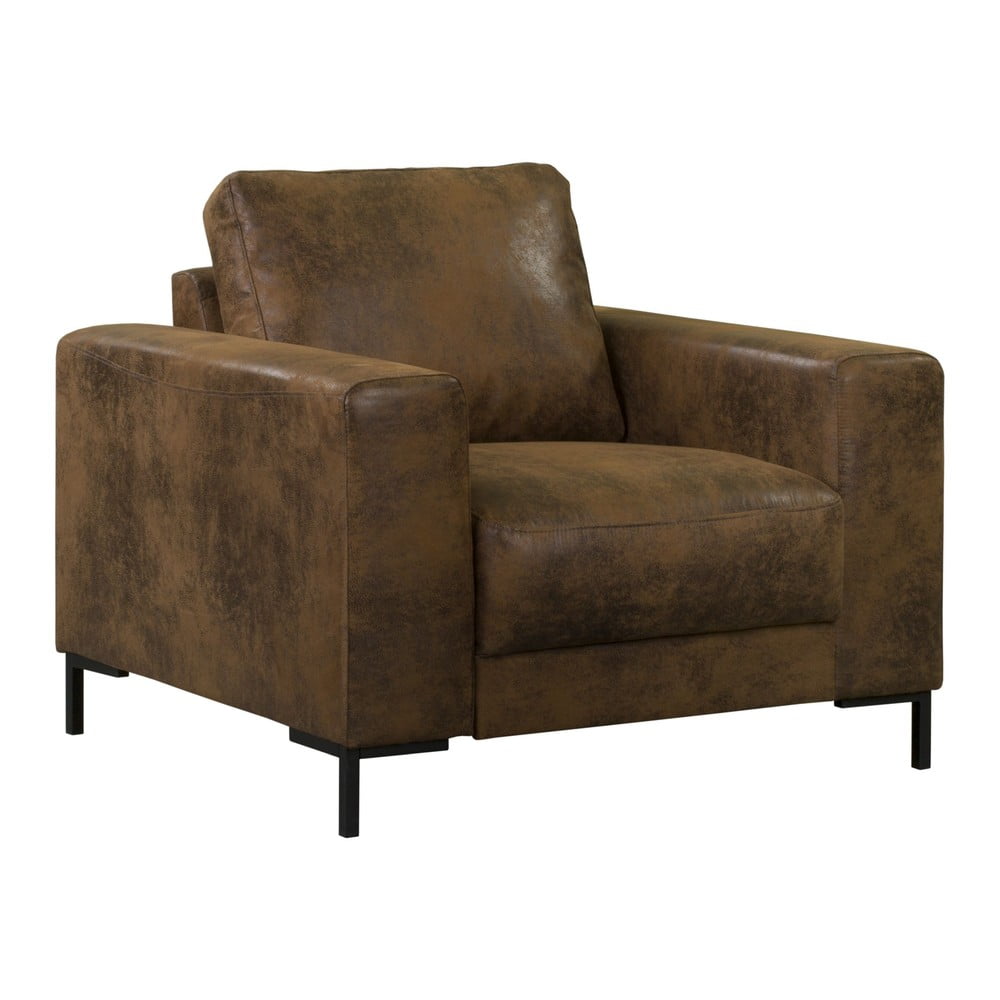 Barna bőrutánzat fotel Lofty Lilly – Miuform