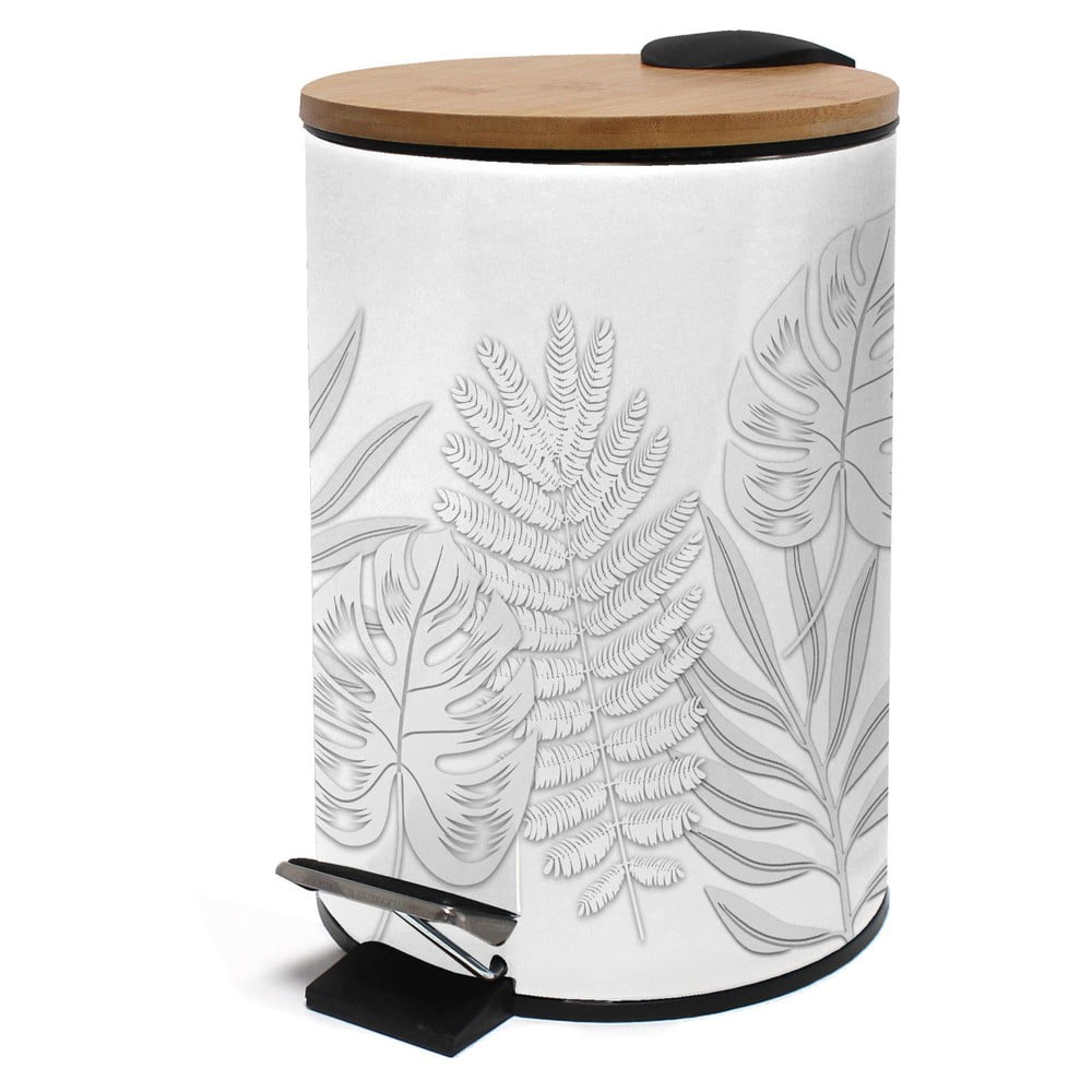 Fehér fém pedálos szemetes 3 l Amber – douceur d'intérieur