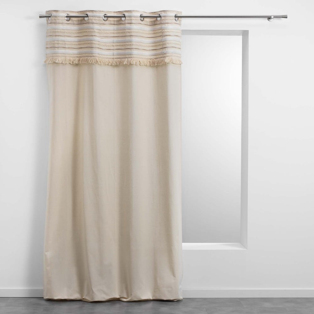 Natúr színű pamut függöny 140x240 cm Atlas – douceur d'intérieur