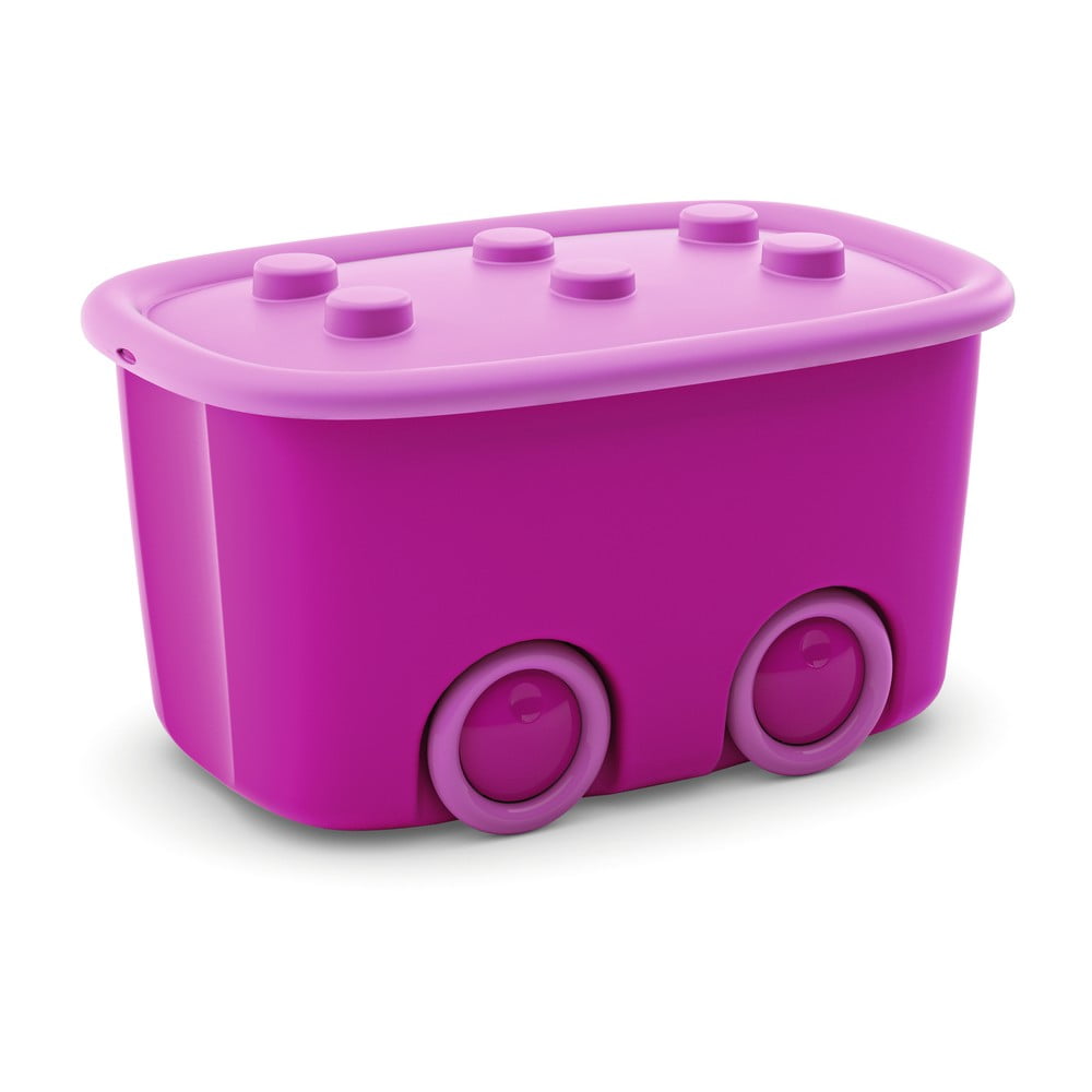 Rózsaszín műanyag gyerek tárolódoboz 58x39x32 cm Funny Box – KIS