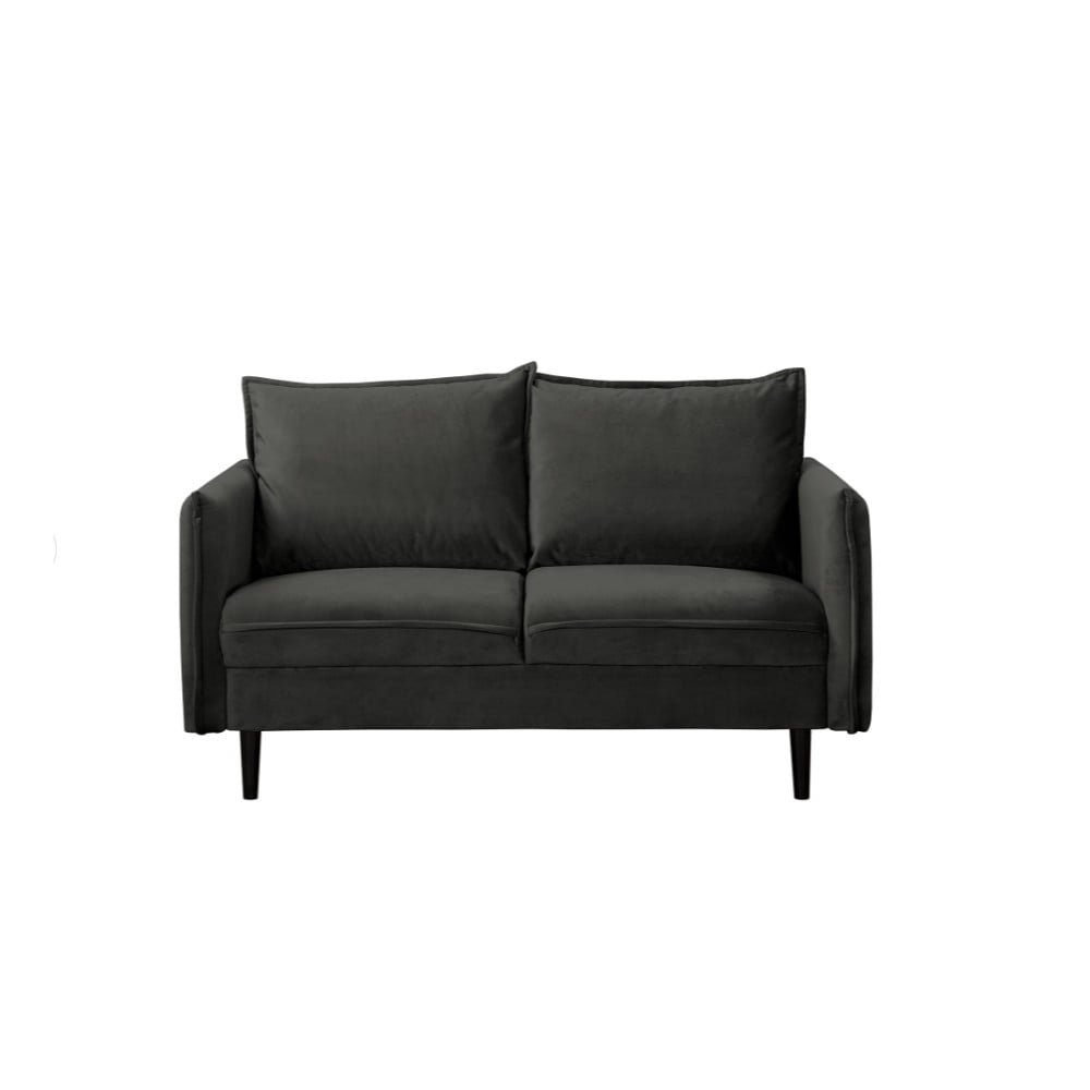 Sötétszürke bársony kanapé 138 cm Juli – Ropez