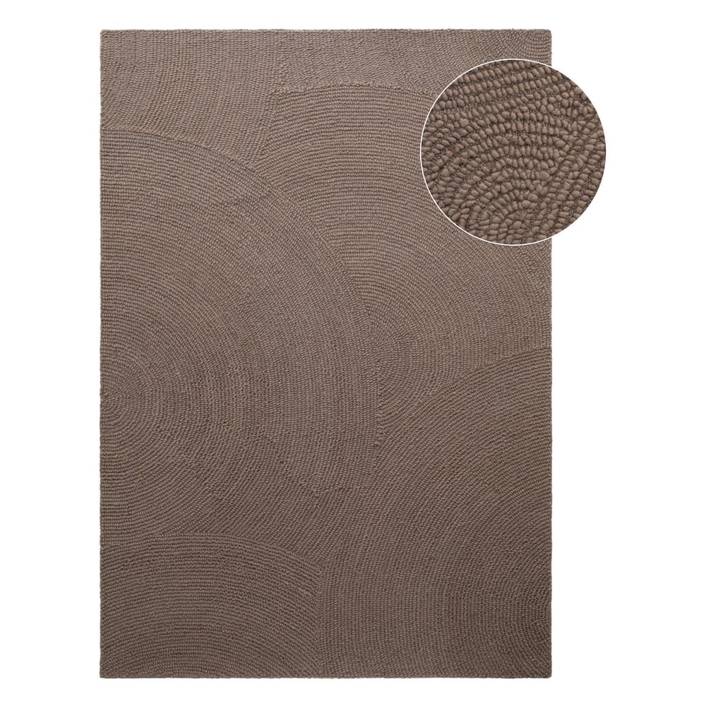 Szürkésbarna kézi szövésű gyapjú szőnyeg 80x150 cm Eleni Taupe – Hanse Home