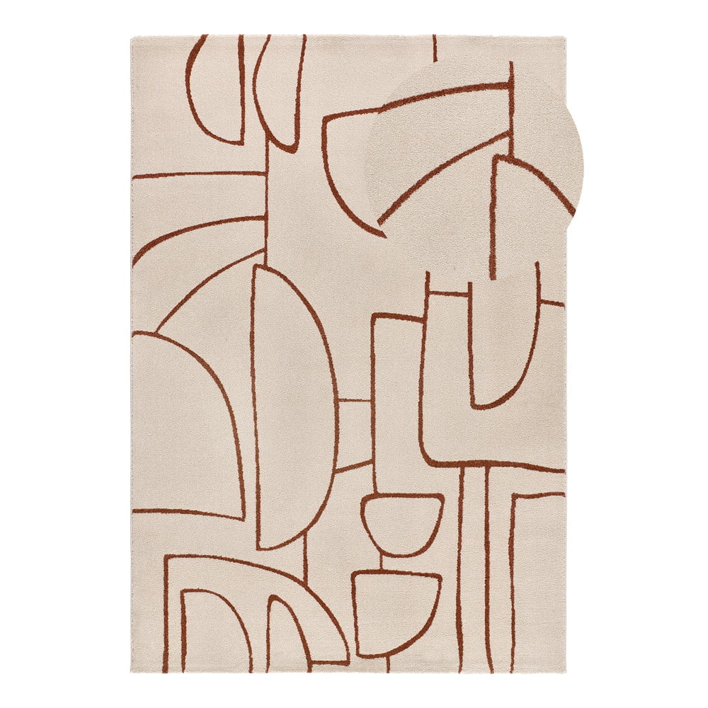 Téglavörös-krémszínű szőnyeg 133x190 cm Beruti – Universal