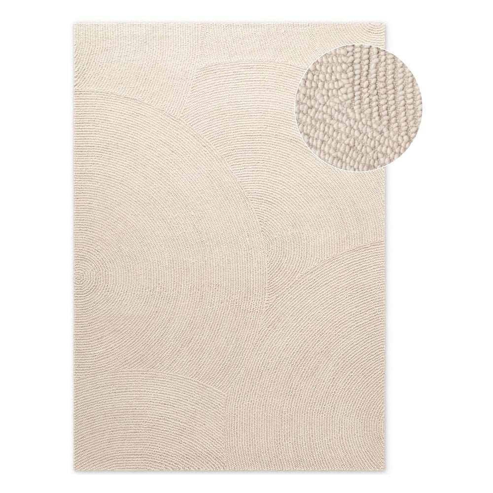 Világos natúr színű kézi szövésű gyapjú szőnyeg 160x230 cm Eleni Natural White – Hanse Home