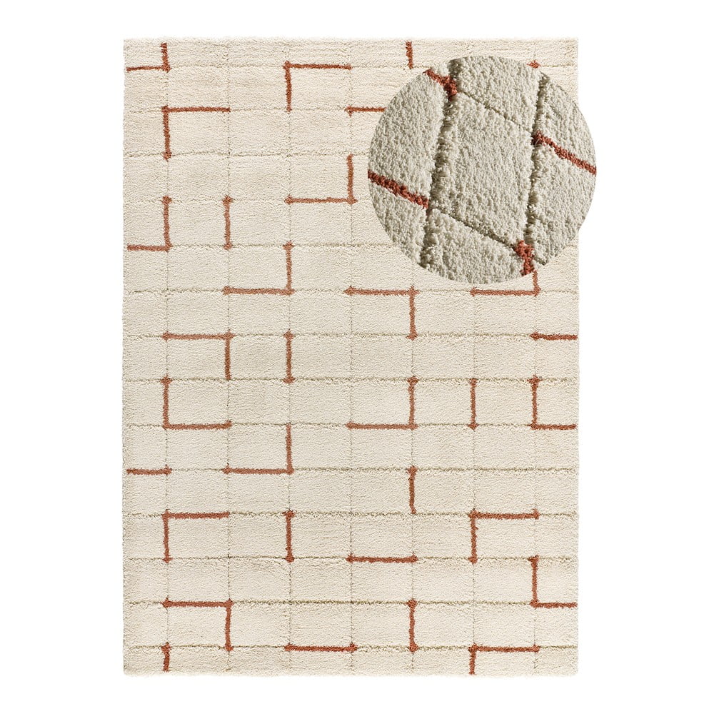 Téglavörös-krémszínű szőnyeg 60x120 cm Brenda – Universal
