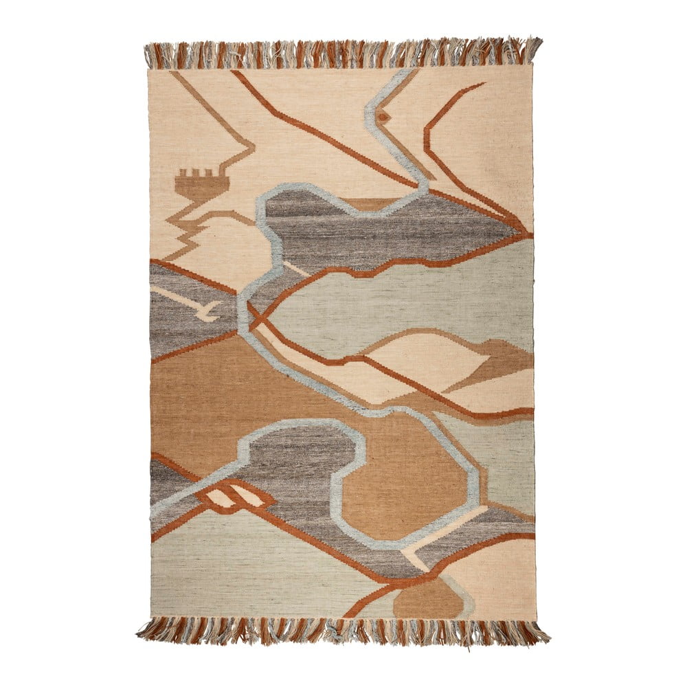 Bézs kézi szövésű szőnyeg újrahasznosított szálakból 160x230 cm Saigon – Zuiver