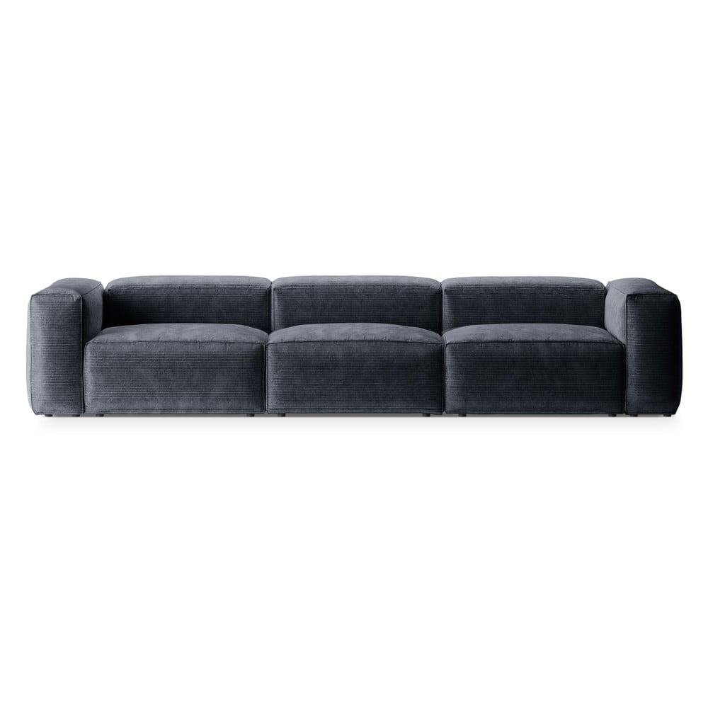Szürkéskék kordbársony kanapé 364 cm Bergano – Cosmopolitan Design