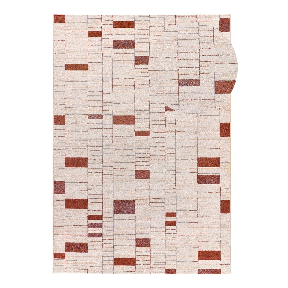 Téglavörös-krémszínű szőnyeg 133x190 cm Beruti – Universal