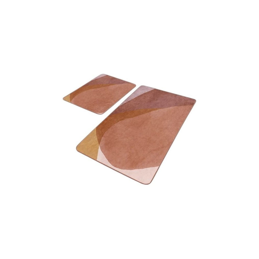 Barna bársony fürdőszobai kilépő szett 2 db-os 60x100 cm – Mila Home