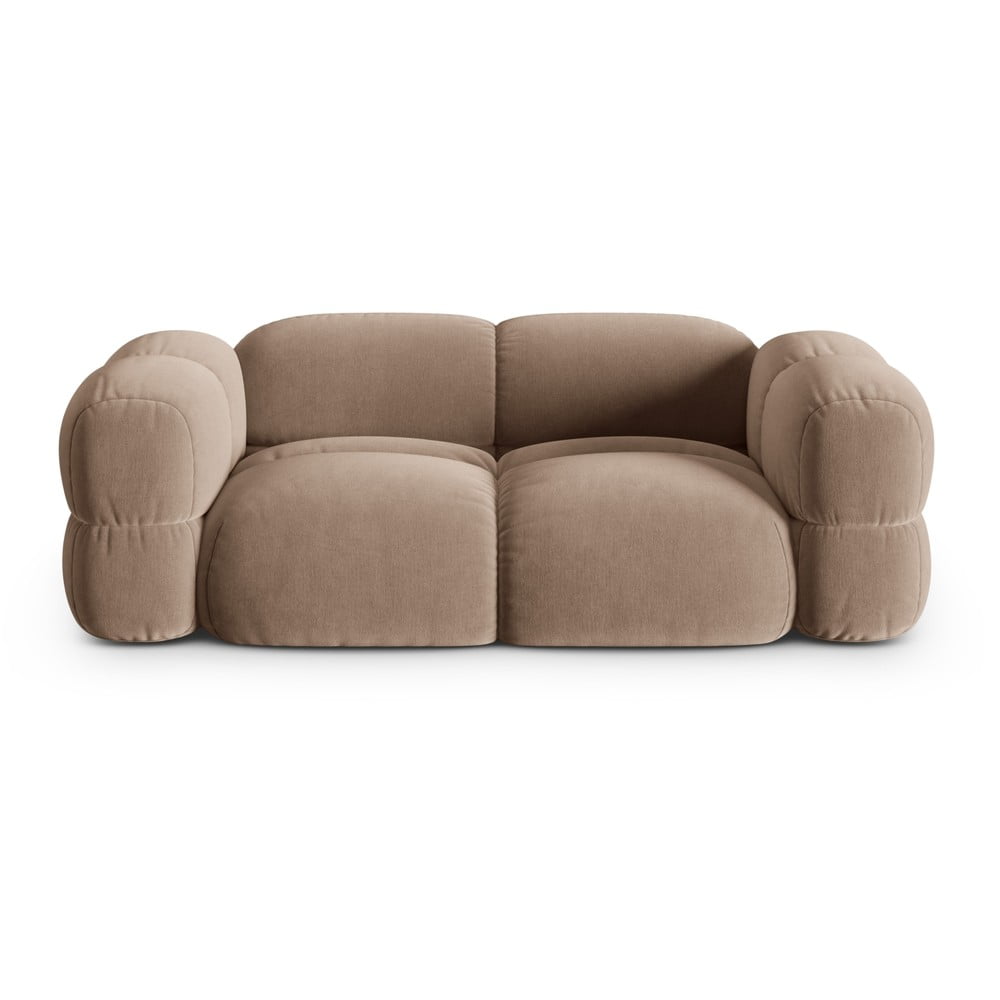 Barna bársony kanapé 210 cm Loretto – Cosmopolitan Design