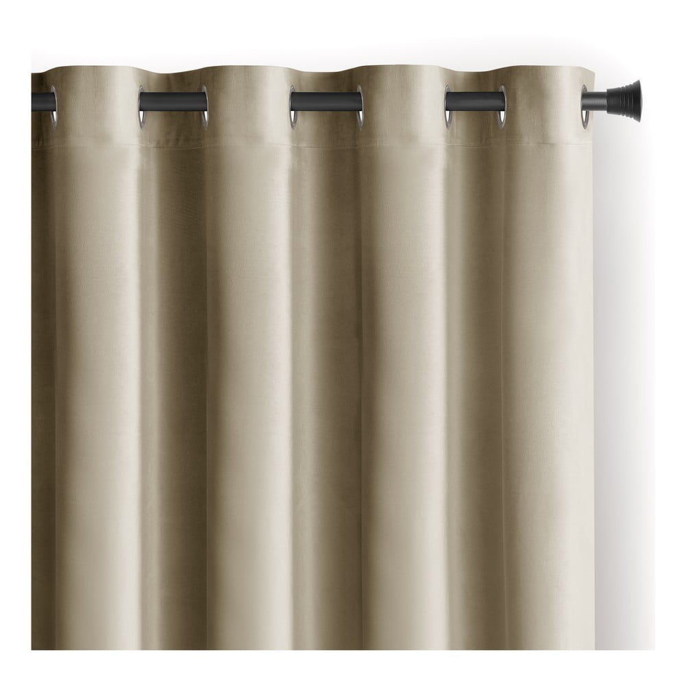 Barna-bézs bársony dimout (részleges sötétítő) függöny 140x245 cm Eyelets – Restilo
