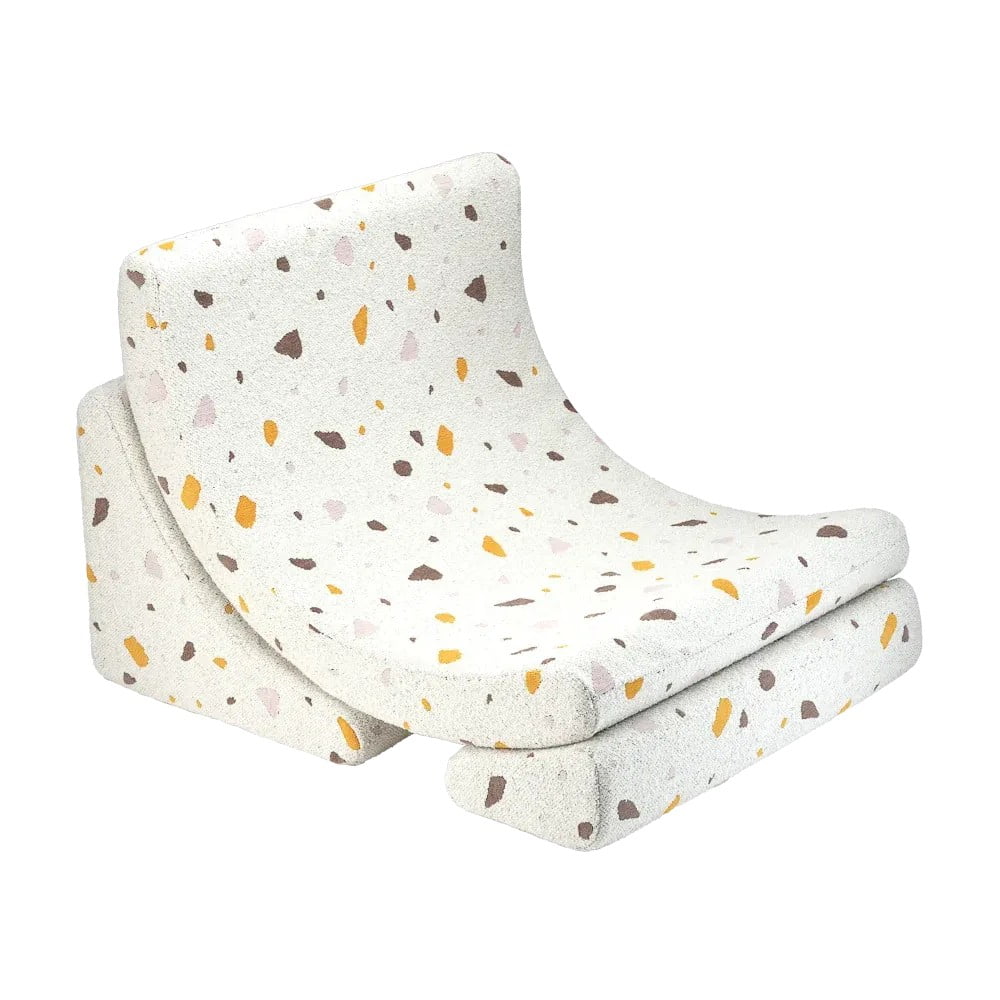 Fehér buklé-zsenília gyerek fotel Terrazzo Moon – Wigiwama