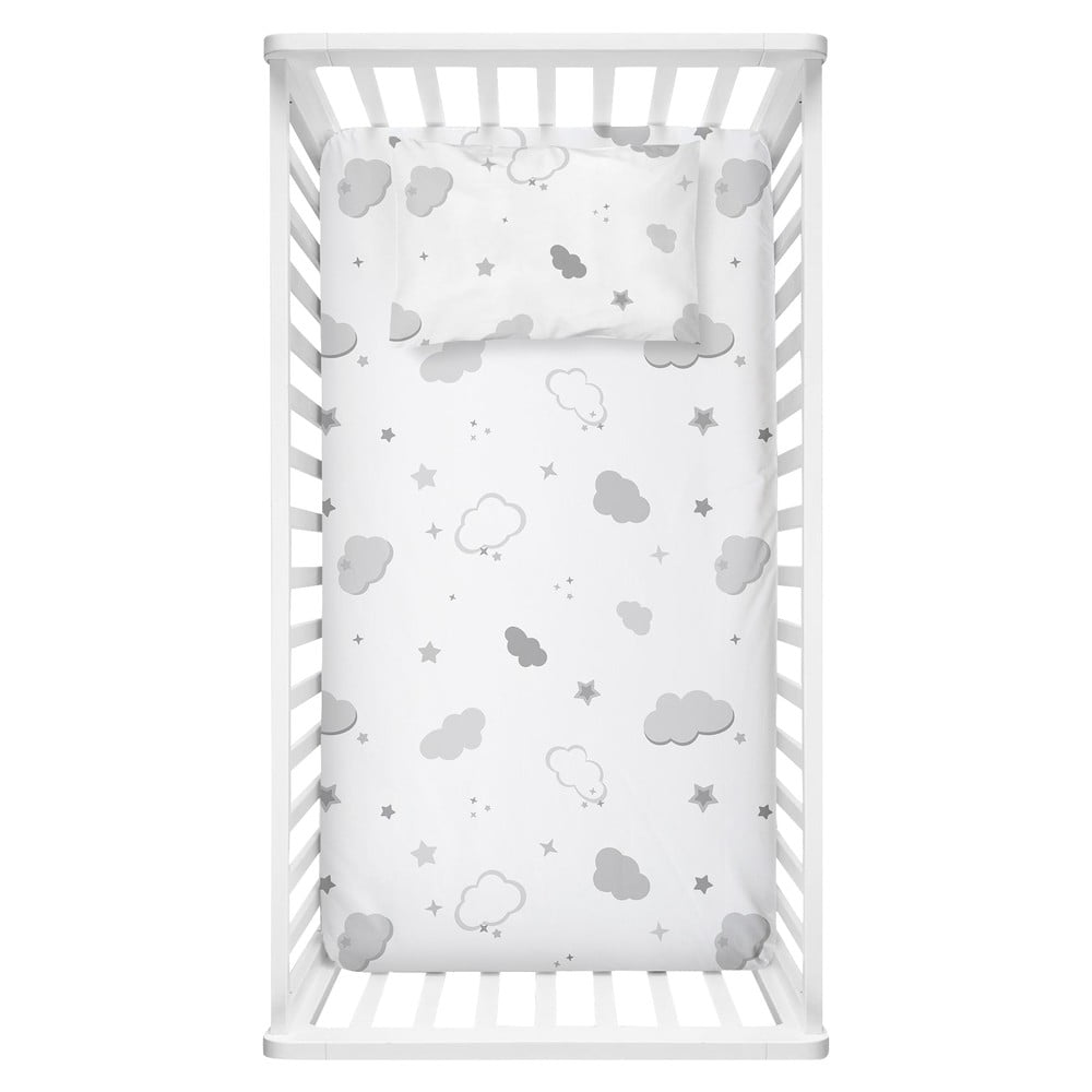 Fehér gumis renforcé pamut gyerek lepedő babaágyhoz 70x120 cm Bulut – Mijolnir