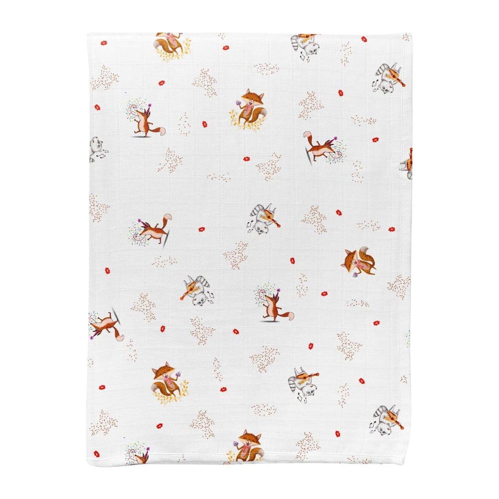 Fehér muszlin gyerek takaró 75x100 cm Party – Mijolnir