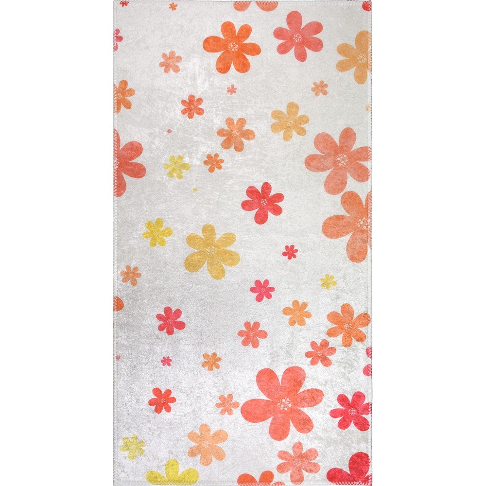 Narancssárga-elefántcsont színű mosható gyerek szőnyeg 60x100 cm Fall Flowers – Vitaus