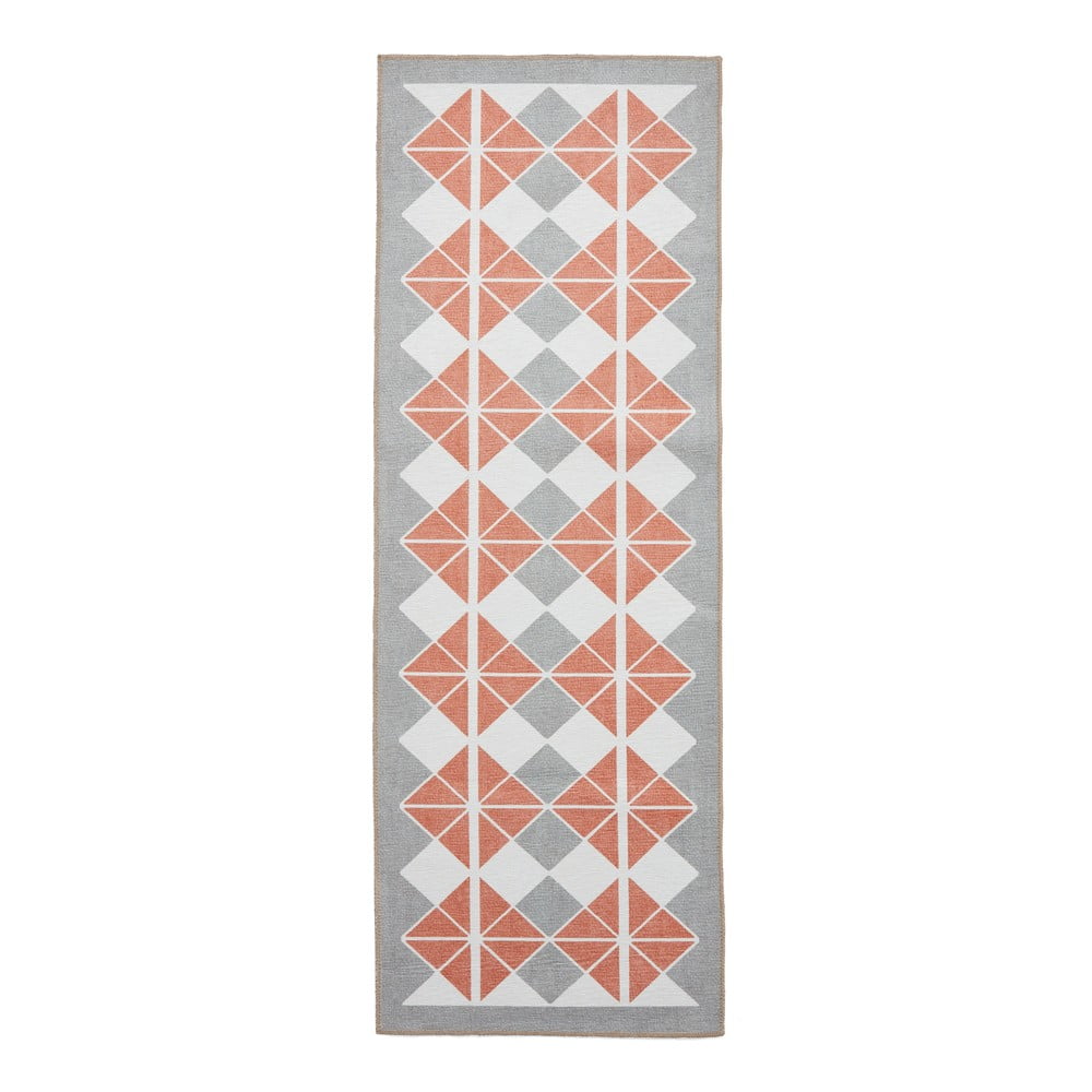 Narancssárga-szürke mosható futószőnyeg 76x230 cm Victoria Orange – Think Rugs
