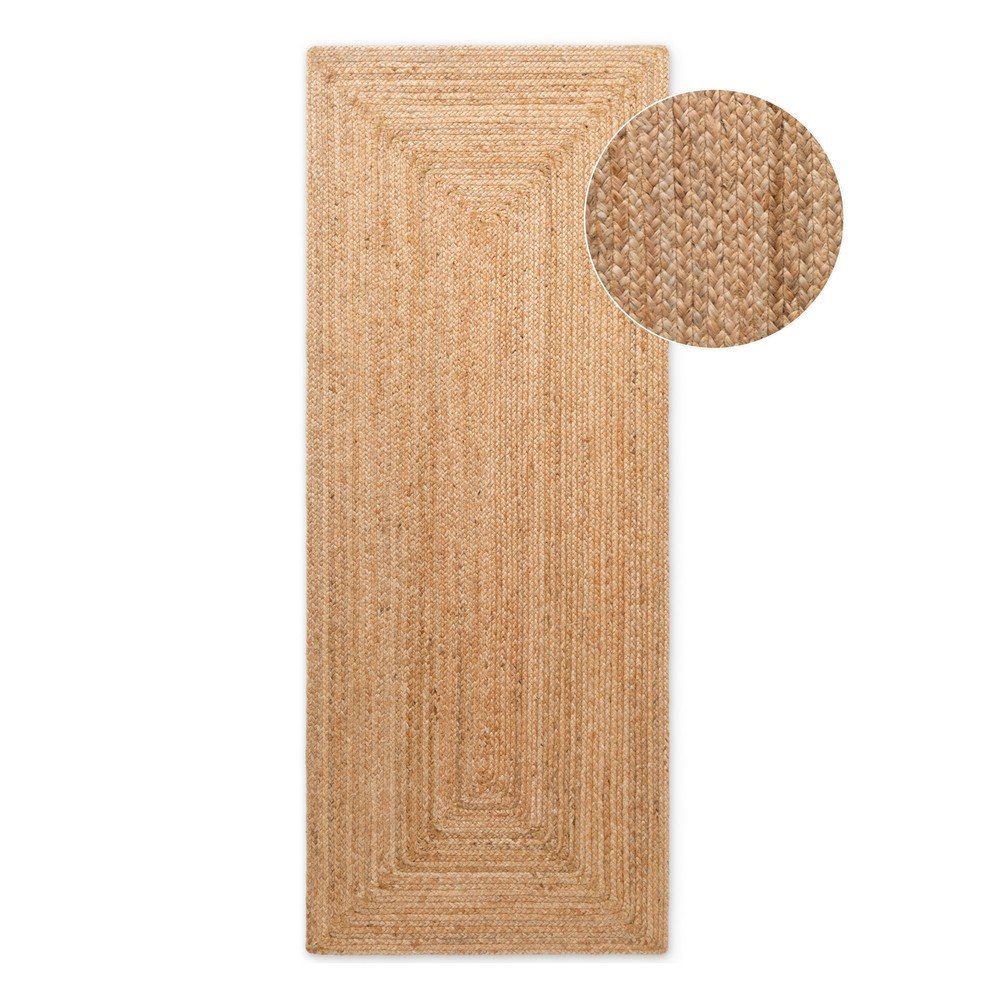 Natúr színű kétoldalas kézi szövésű juta futószőnyeg 80x200 cm Sharmila Natural Brown – Hanse Home