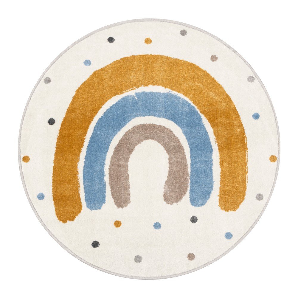 Okkersárga-elefántcsont színű gyerek szőnyeg ø120 cm Joyful Gold – FD