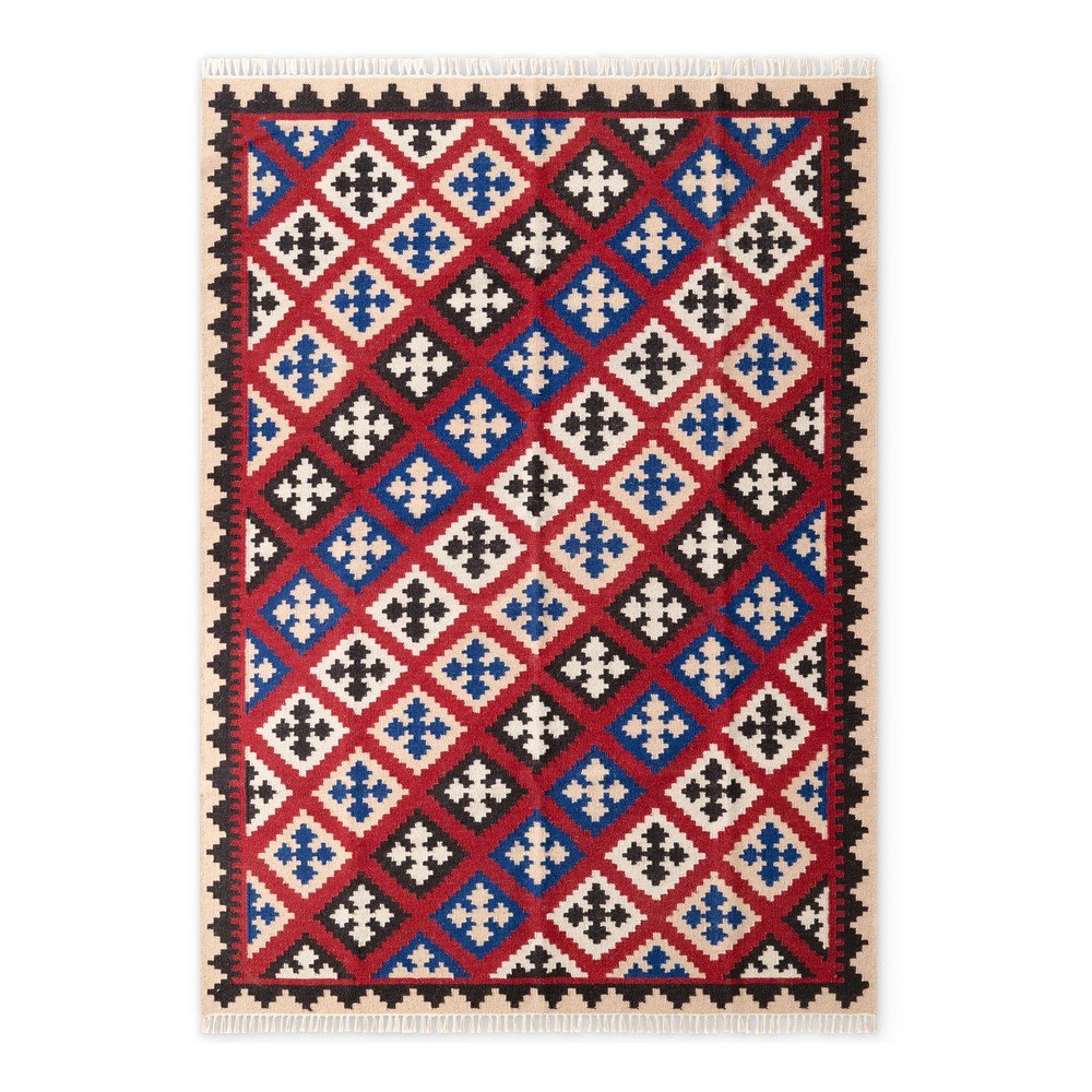 Piros kétoldalas kézi szövésű gyapjú szőnyeg 120x170 cm Kamal Rami – Nouristan