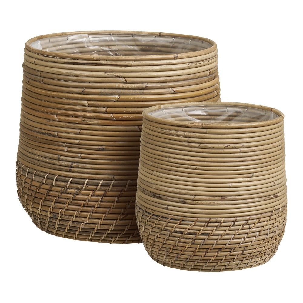 Rattan tárolókosár szett 2 db-os ø 39x35 cm Moro – House Nordic