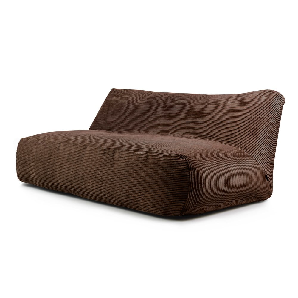 Sötétbarna kordbársony babzsákfotel Sofa Tube 190 – SLOWDOWN