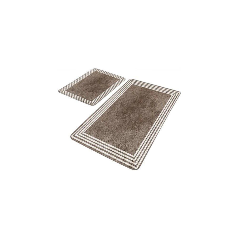 Szürkésbarna bársony fürdőszobai kilépő szett 2 db-os 60x100 cm – Mila Home