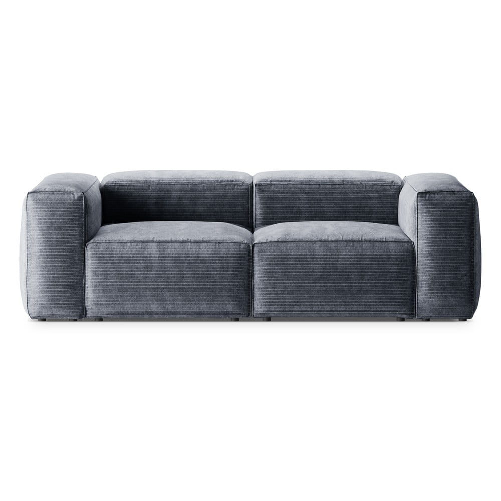 Szürkéskék kordbársony kanapé 224 cm Bergano – Cosmopolitan Design