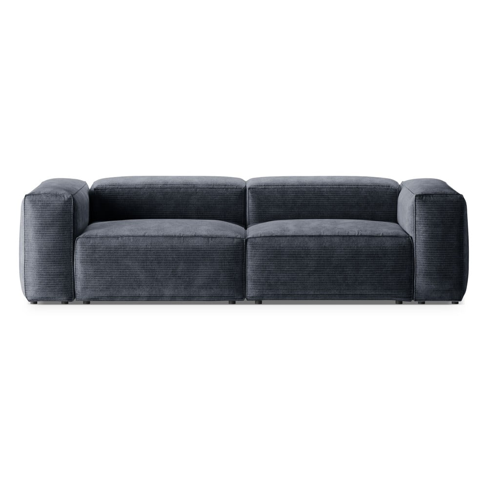 Szürkéskék kordbársony kanapé 264 cm Bergano – Cosmopolitan Design