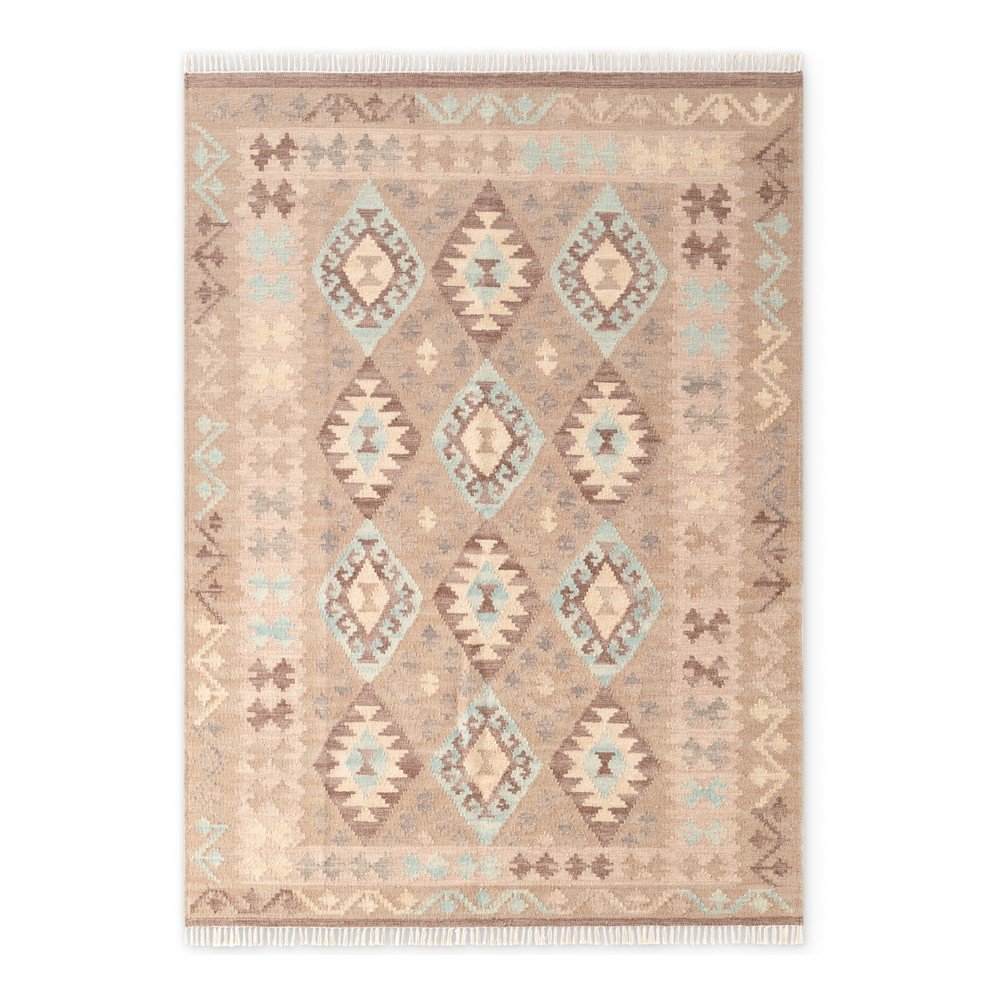 Világoskék-bézs kétoldalas kézi szövésű gyapjú szőnyeg 120x170 cm Kamal Dune – Nouristan