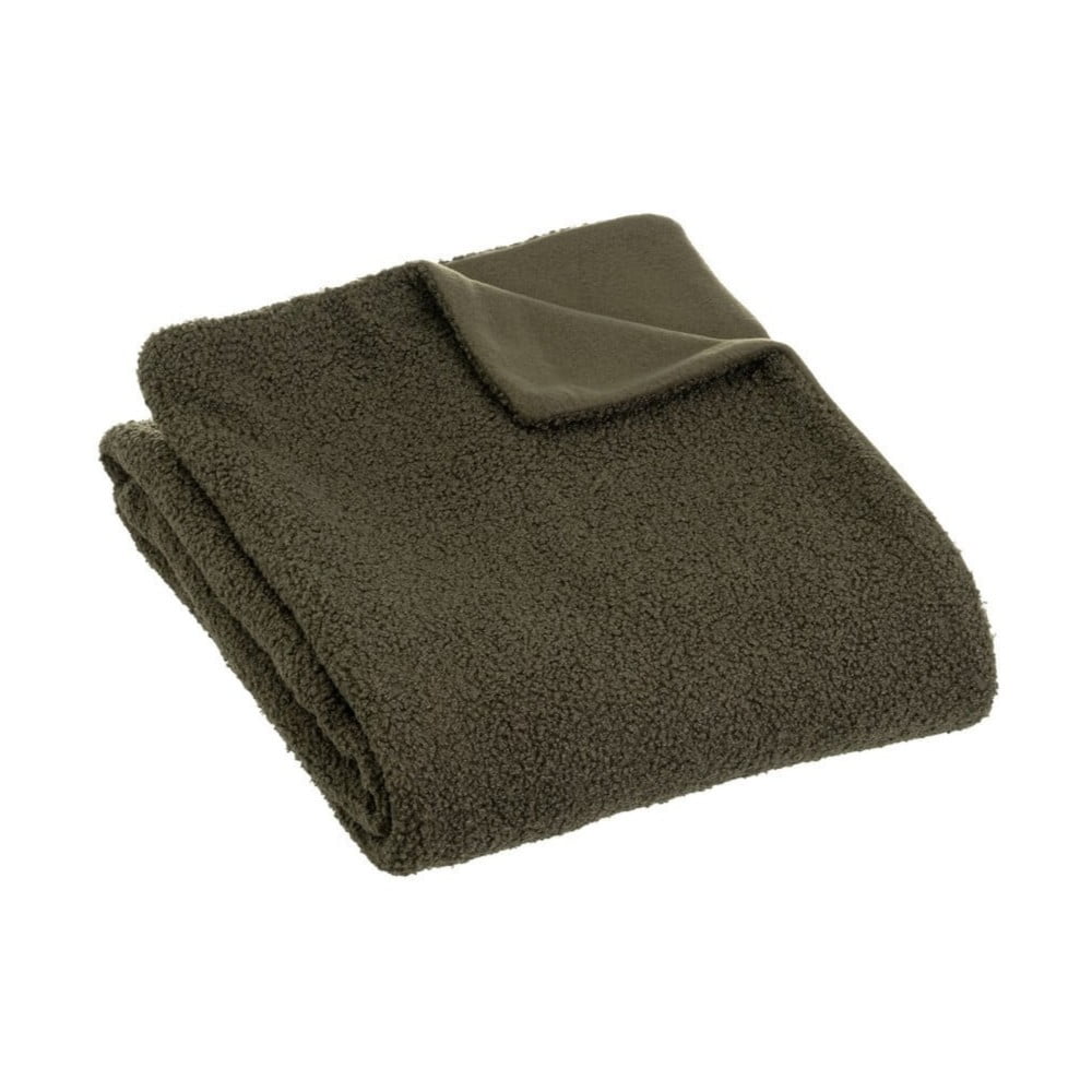 Zöld sherpa takaró 130x160 cm Sherpa Bouclé – Casa Selección