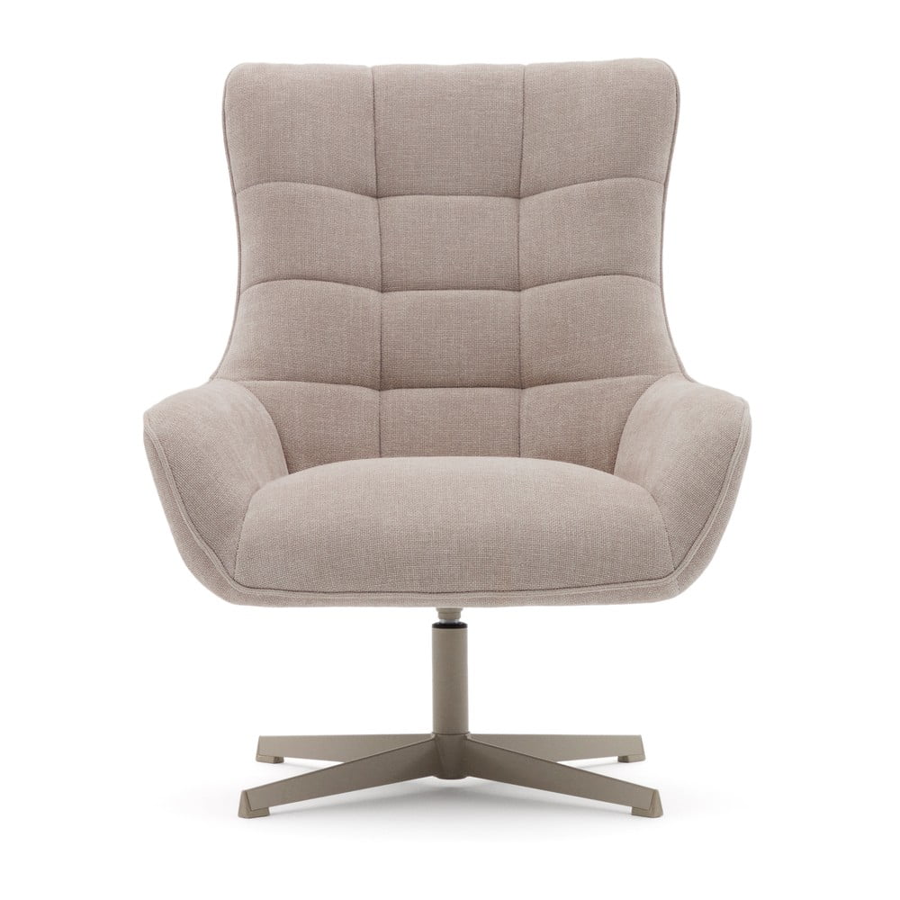 Bézs forgó zsenília fotel Teryl – Kave Home