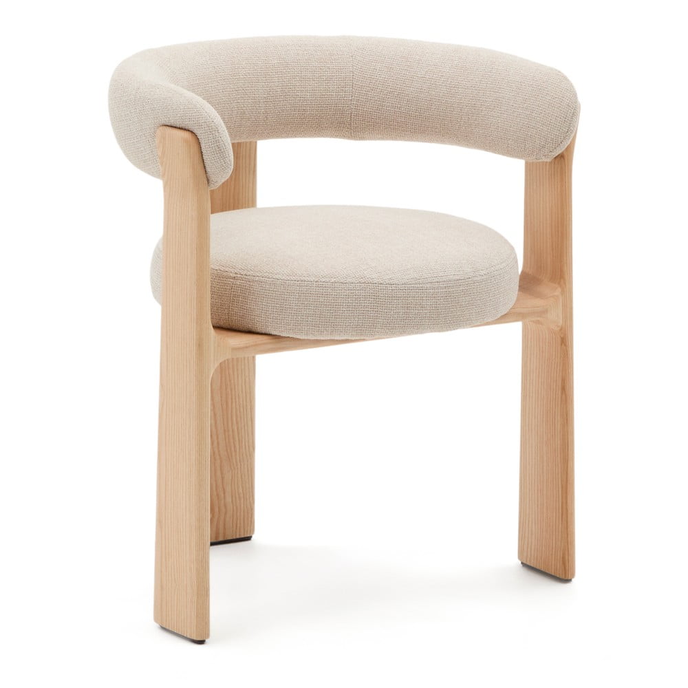 Bézs-natúr színű kőrisfa étkezőszék Granite – Kave Home