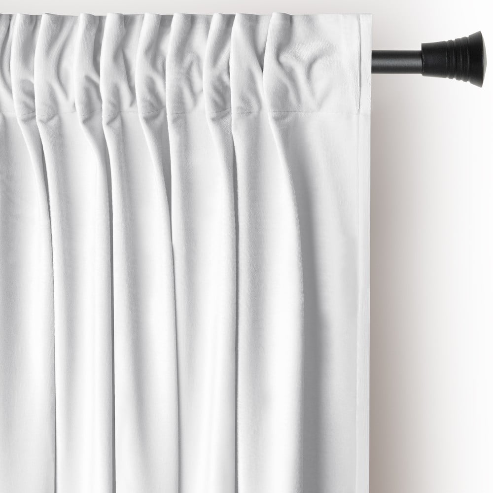 Fehér bársony dimout (részleges sötétítő) függöny 140x270 cm Pleat – Restilo