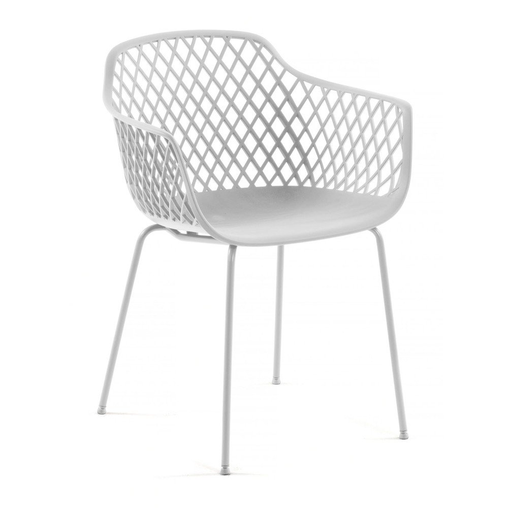Fehér fém kerti szék Quinn – Kave Home