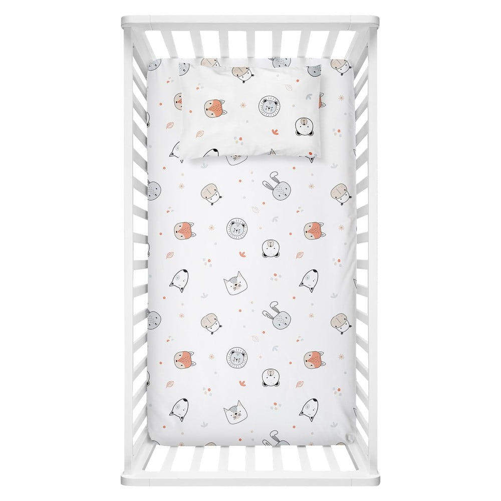 Fehér gumis renforcé pamut gyerek lepedő babaágyhoz 70x120 cm Safari – Mijolnir