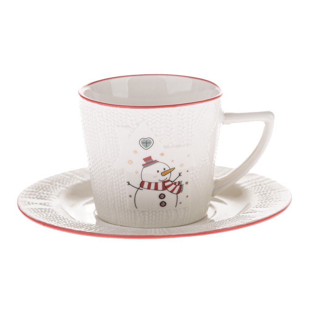 Fehér porcelán csésze karácsonyi mintával 110 ml – Dakls