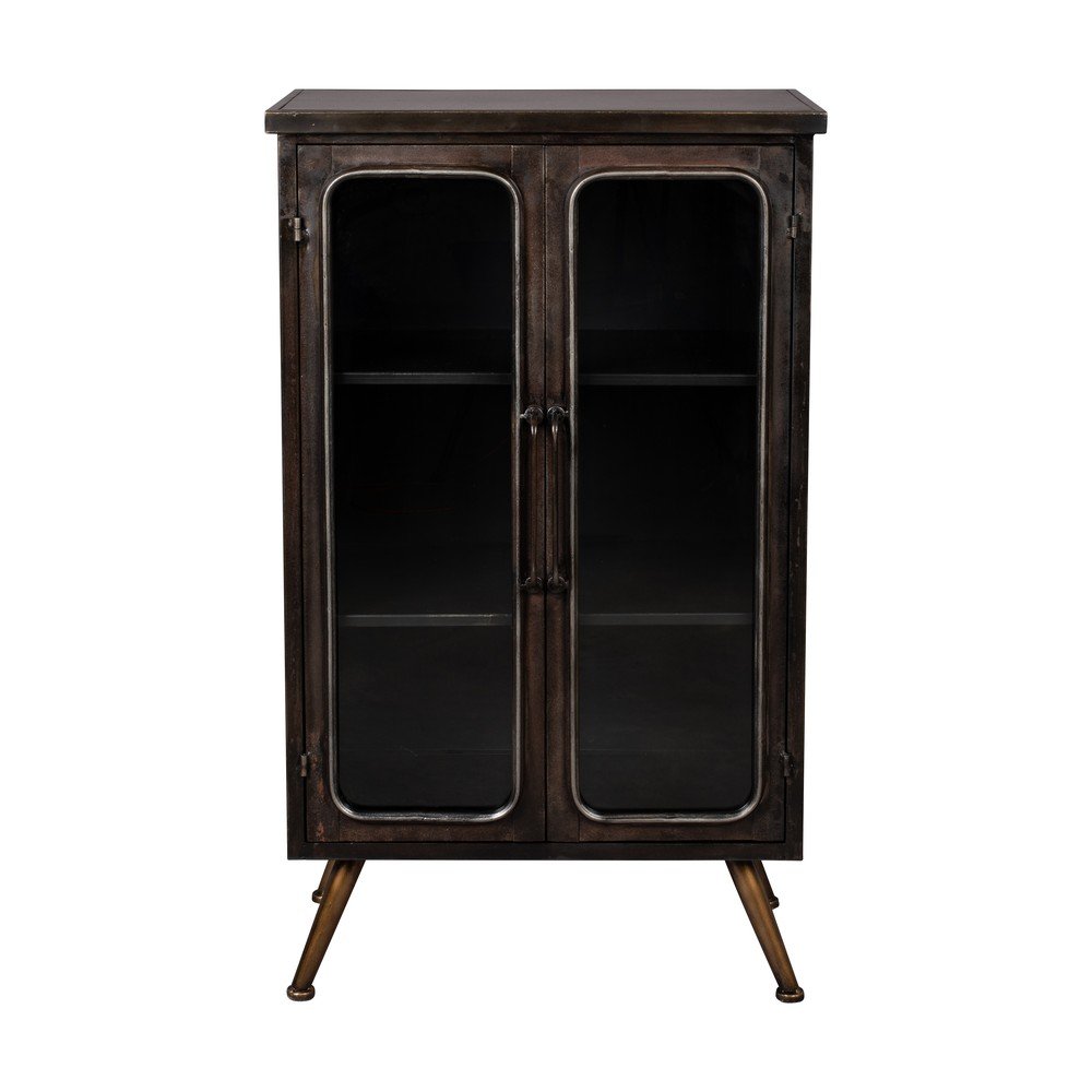 Fekete fém tálalószekrény 60x100x35 cm Denza – Dutchbone