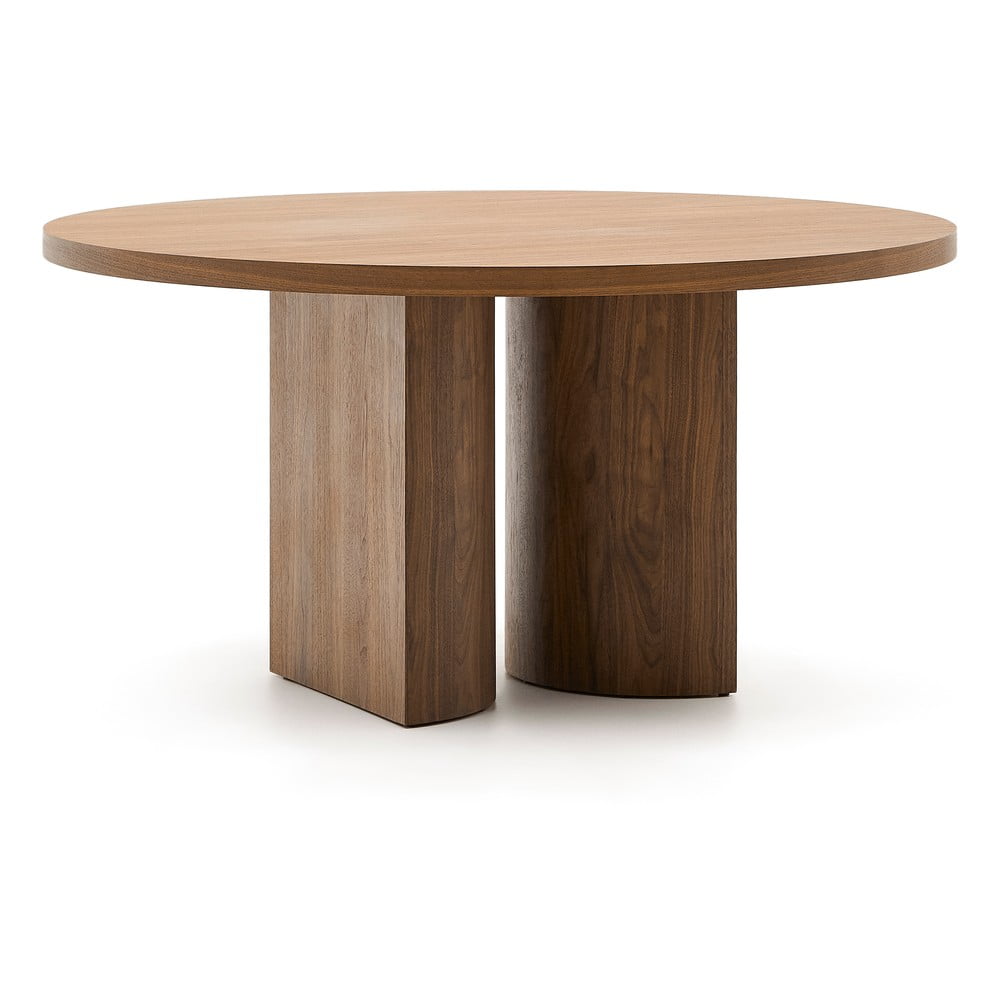 Kerek étkezőasztal diófa dekoros asztallappal ø 150 cm Nealy – Kave Home