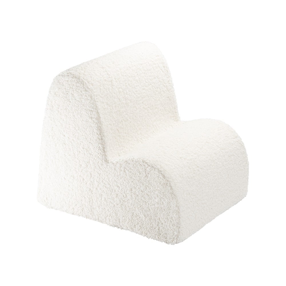 Krémszínű buklé gyerek fotel Cloud – Wigiwama