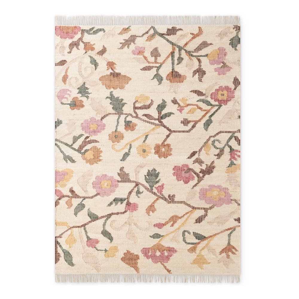 Krémszínű kézi szövésű juta szőnyeg 200x300 cm Roya Violette – Elle Decoration