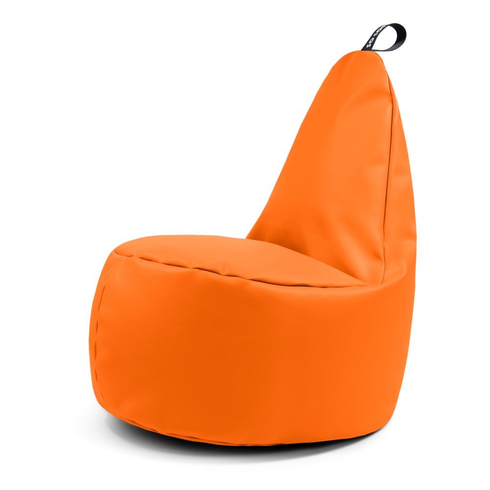 Narancssárga bőrutánzat gyerek babzsákfotel Lull M – So Soft?