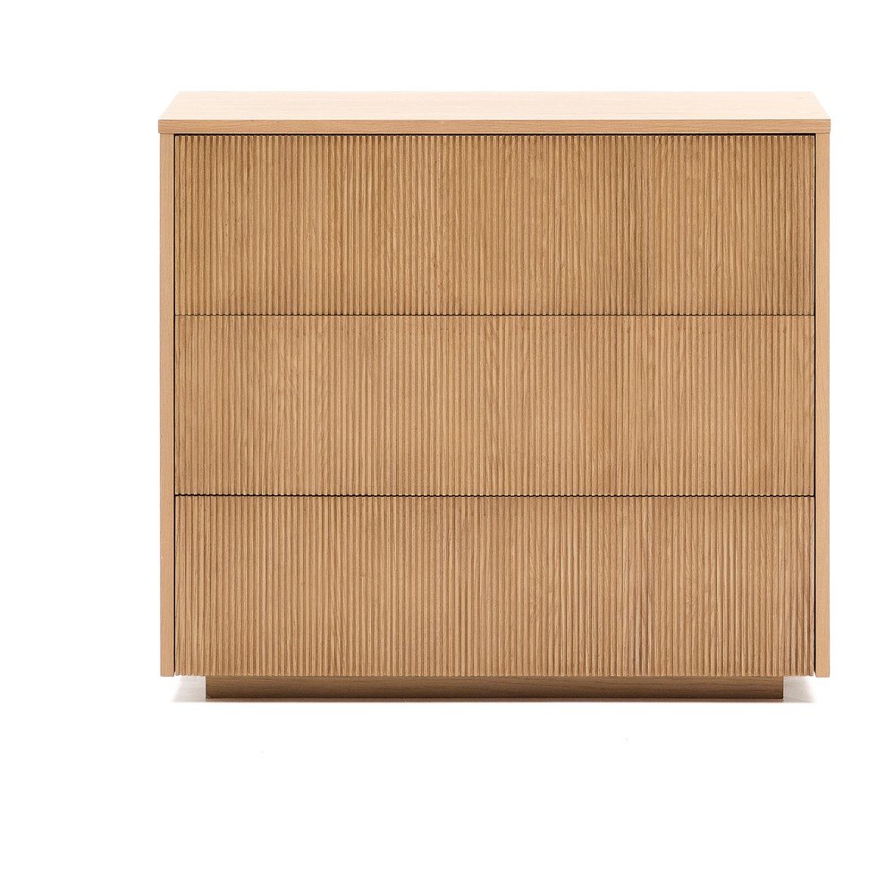 Natúr színű komód tölgyfa dekorral 90x79x50 cm Helvine – Kave Home