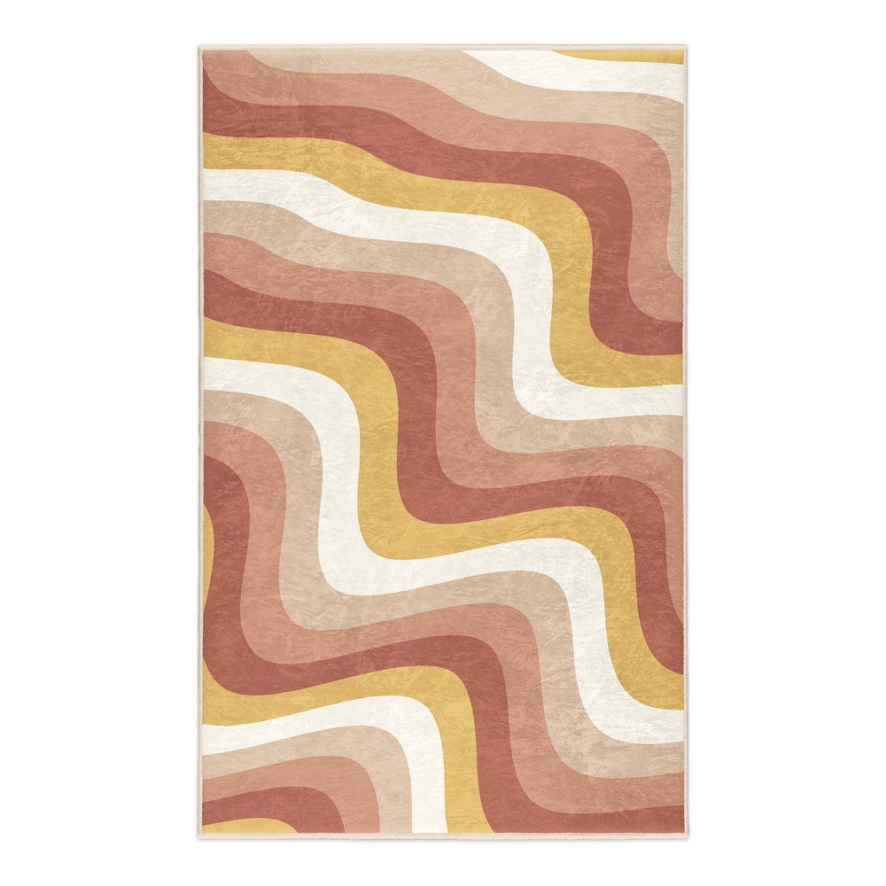 Okkersárga-törtrózsaszín mosható szőnyeg 80x150 cm Creamy Strawberry Swirl – Mila Home