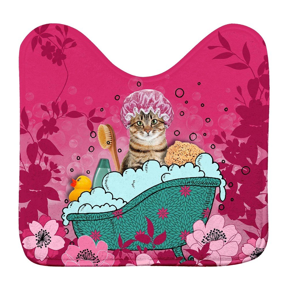 Rózsaszín fürdőszobai kilépő WC-hez 45x45 cm Chatibulle – douceur d'intérieur