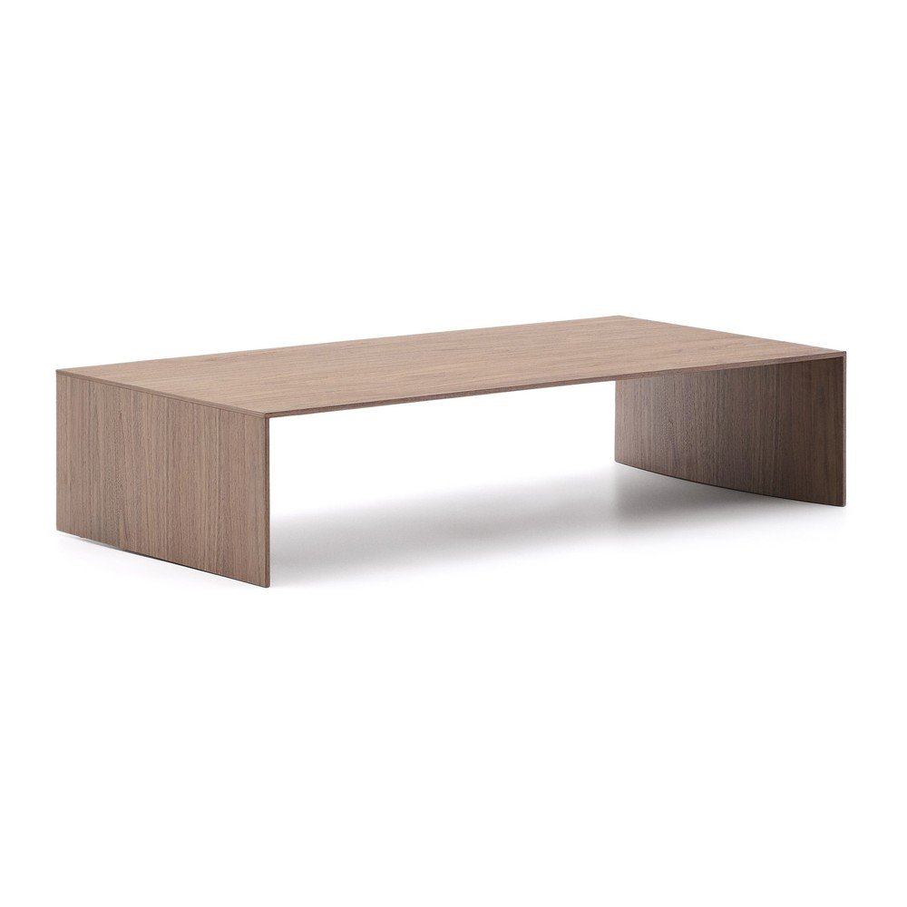 Sötét natúr színű dohányzóasztal diófa dekorral 70x140 cm Litto – Kave Home