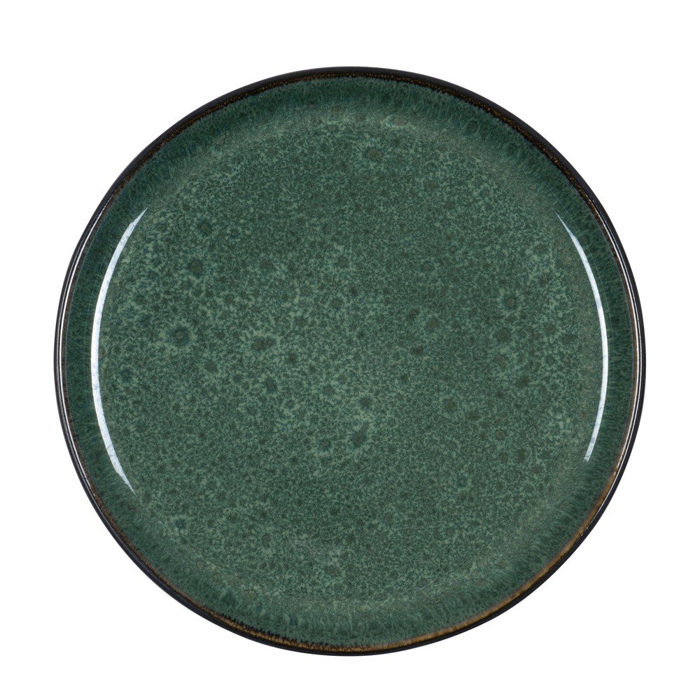 Sötétzöld agyagkerámia desszertes tányér ø 21 cm – Bitz