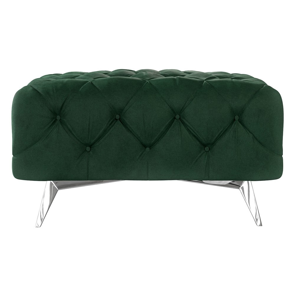 Sötétzöld bársony lábtartó Chelsea – Ropez